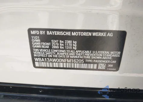 2022 BMW M440I Gran Coupe xDrive z USA, uszkodzony, nr VIN WBA13AW00NFM16205